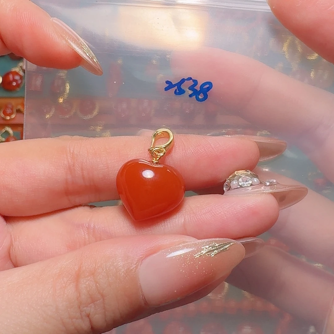 南红玛瑙银S925镶嵌吊坠