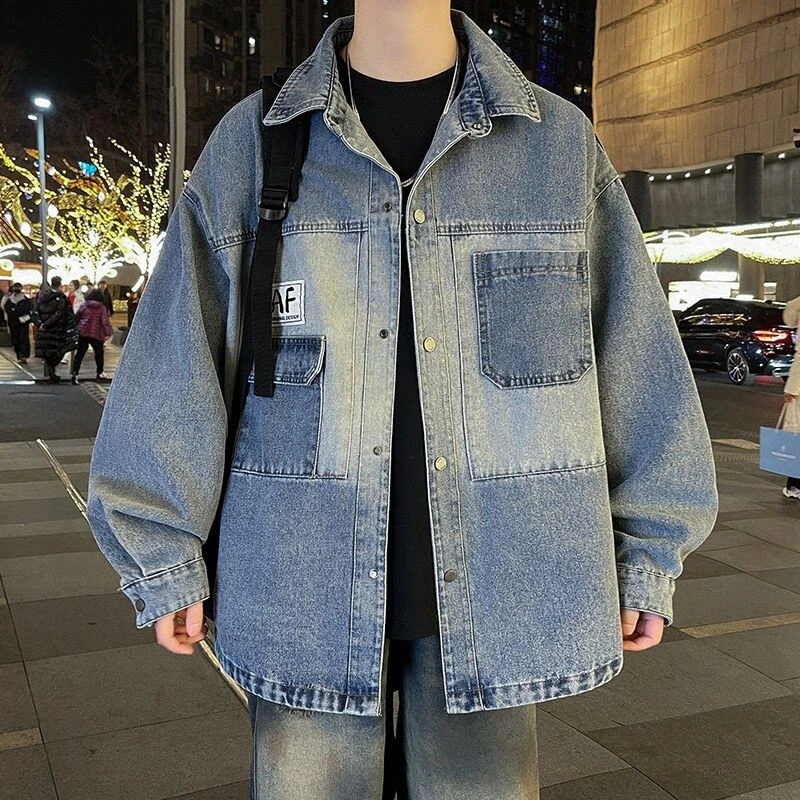 春季牛仔衣外套男青少年长袖衬衫夹克2025牛仔外衣