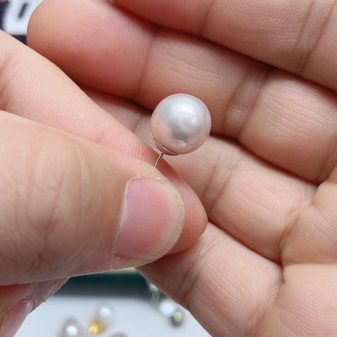 余***旅耳饰银S925镶嵌淡水珍珠