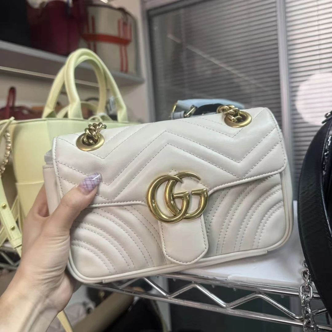 95新 GUCCI/古驰 古驰白色马蒙01070/二奢包包