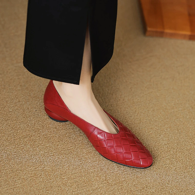 设计感小众浅口法式单鞋女3cm春秋新款一脚蹬舒适低跟复古奶奶鞋