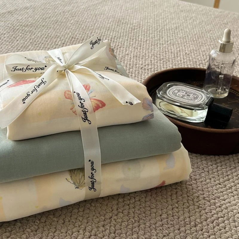 【晴美】全棉双层纱印花四件套-蝶舞