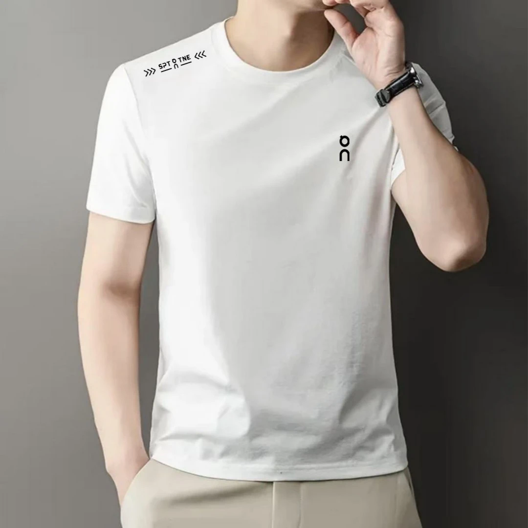 纯棉休闲男装夏天春夏短袖T恤夏季时尚运动印花上衣宽松潮流简约