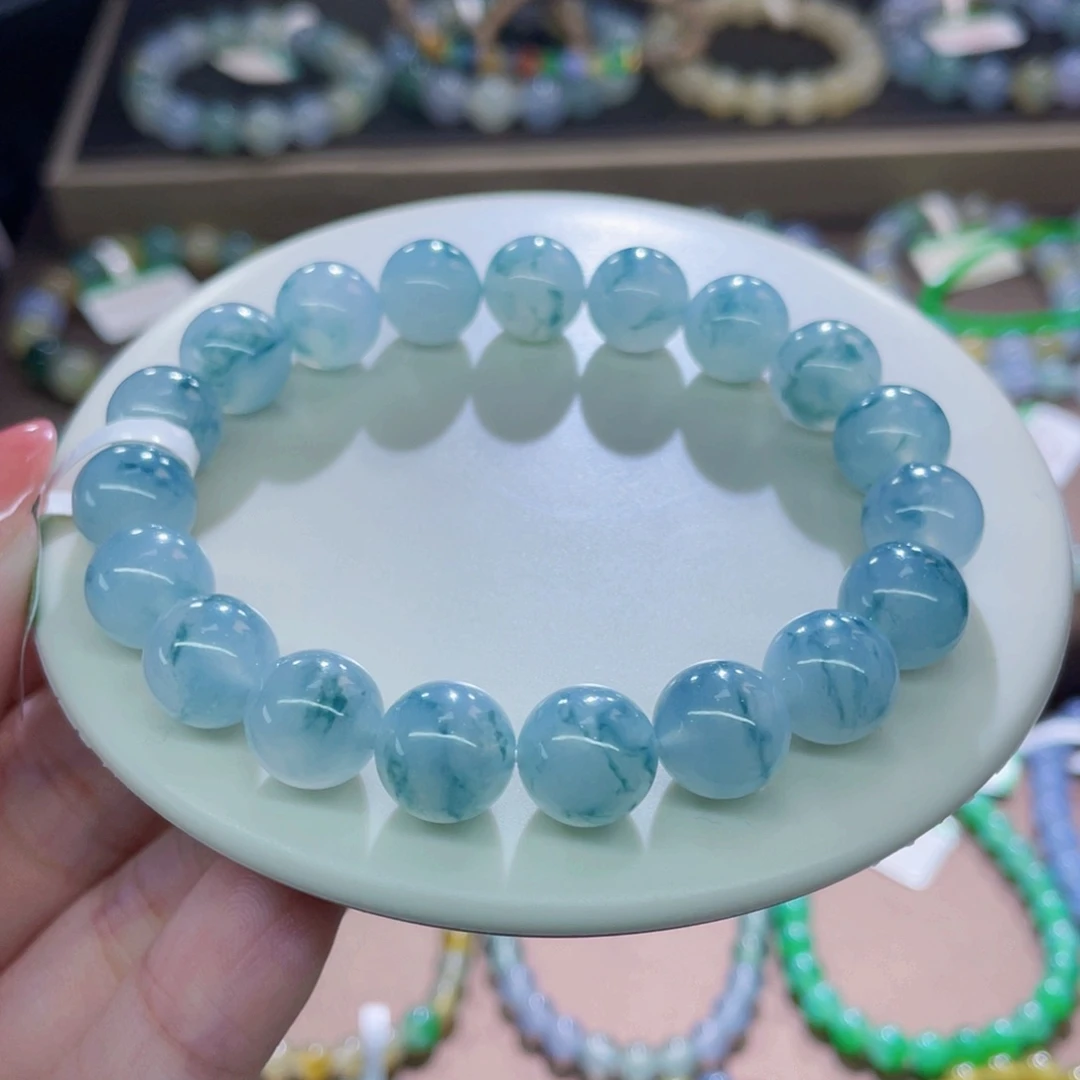 未镶嵌手链翡翠金丝蓝卡10
