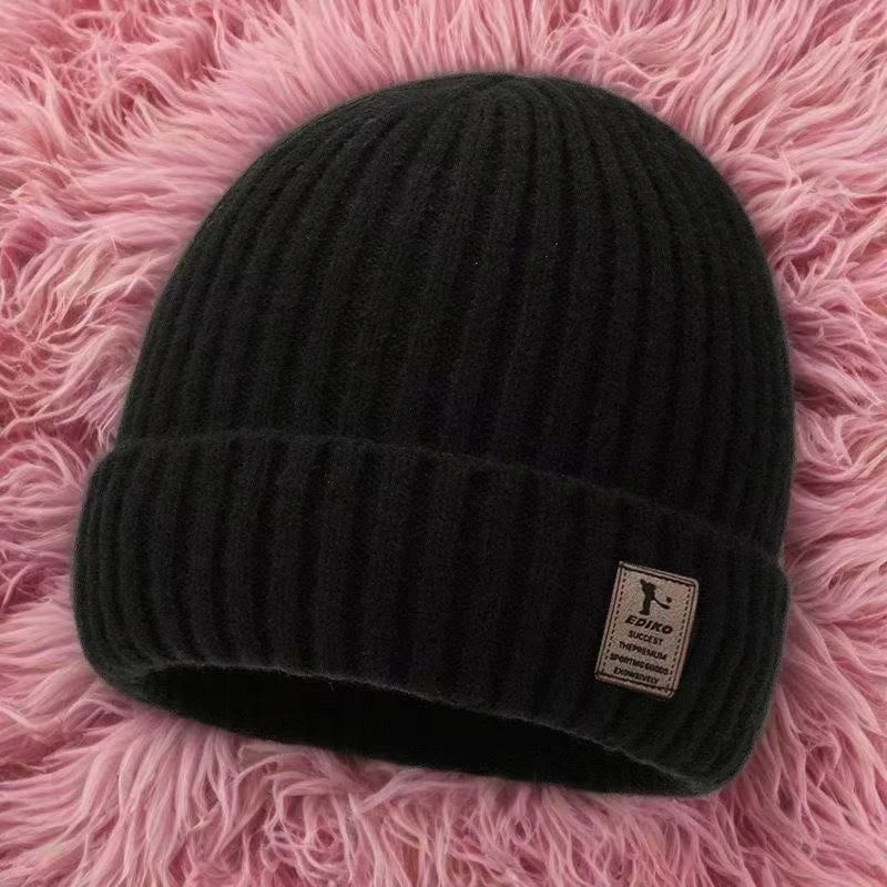 冬季男士毛线帽加绒加厚针织帽青年护耳保暖防寒套头帽户外滑雪帽