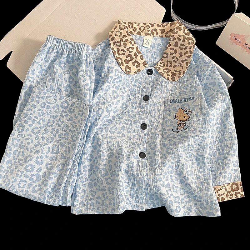 2025新款长袖长裤春秋季薄款女童睡衣儿童夏季云朵棉中大童家居服