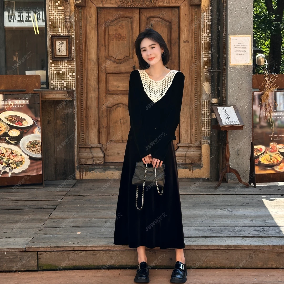 焦思文 秋季时尚洋气宽松百搭拼接丝绒上衣250916Y8