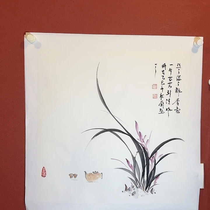 国画听兰老师花鸟