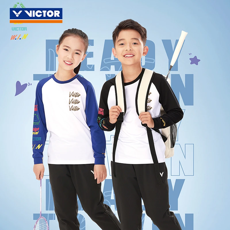 VICTOR/威克多胜利儿童青少年羽毛球运动长袖T恤卫衣T-37103速干