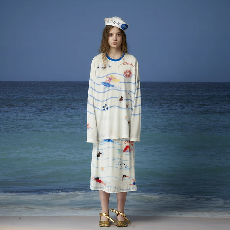 CHEERi UPi沙滩派对抓皱半裙