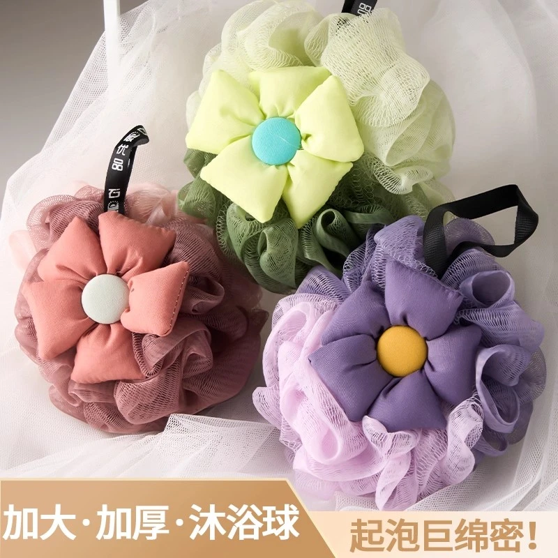 双色花语沐浴球高档不散加大号浴花球超柔起泡洗浴洗澡女士专用