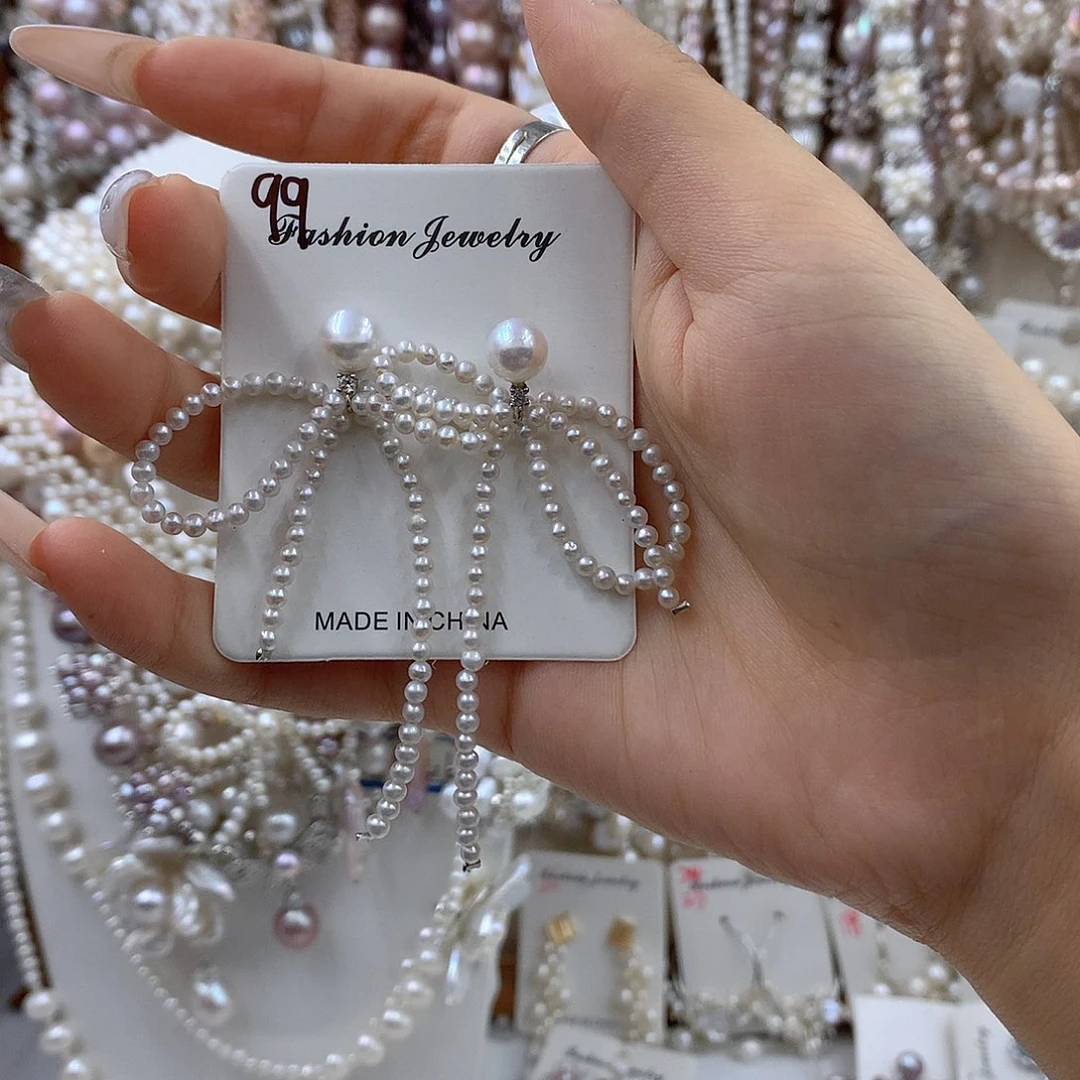 银S925镶嵌淡水珍珠项链耳饰