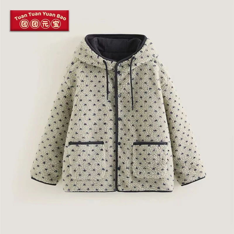 女童秋冬新款保暖夹棉加厚上衣羊羔绒外套中大童休闲时尚百搭