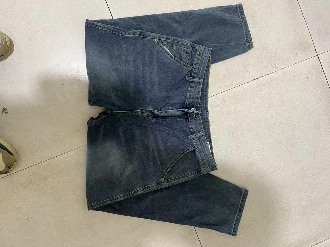 蓝灰色 老爹版型弹力百搭九分裤常规款（默认微瑕疵）