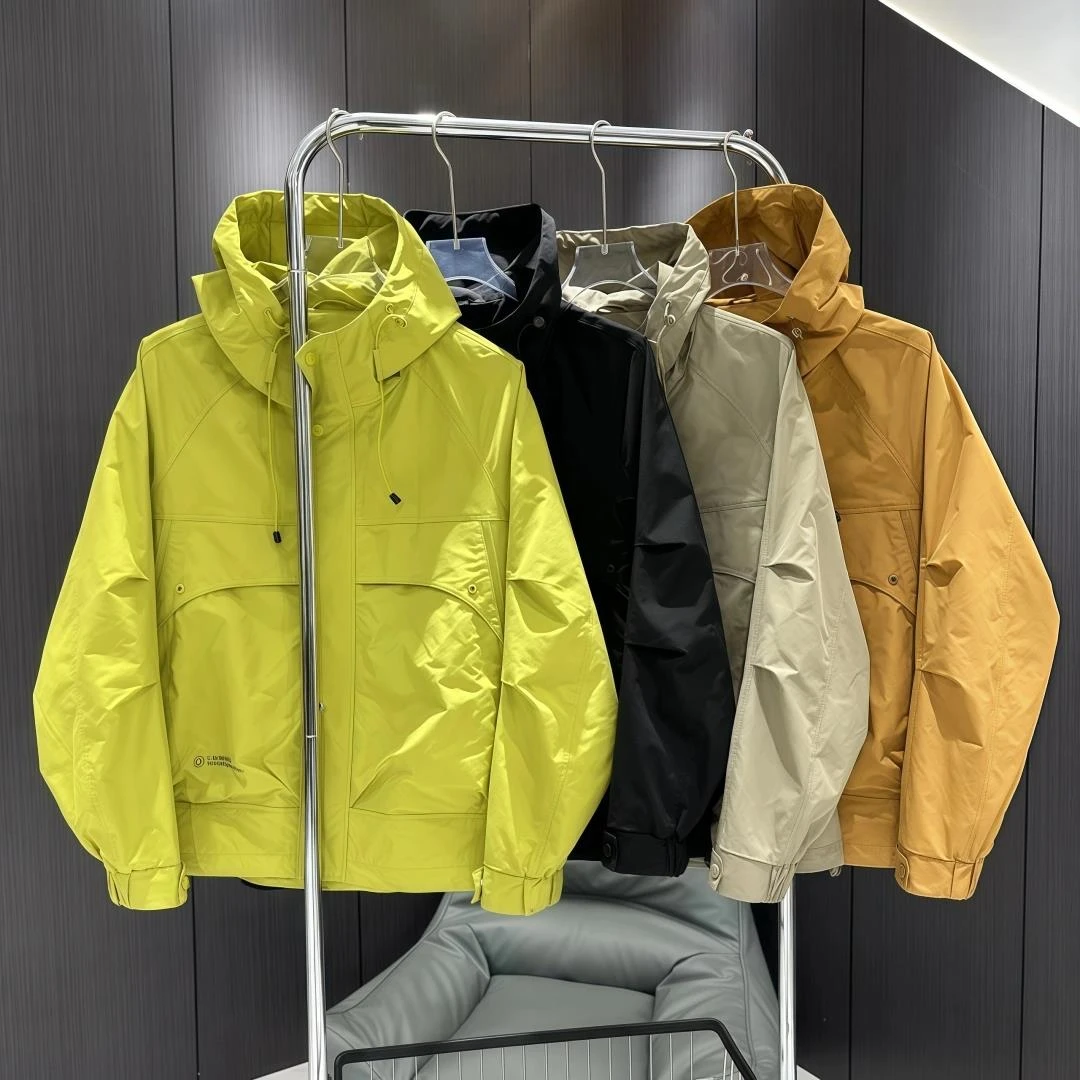 2026春秋爆款时尚净版连帽夹克男士潮流百搭纯色休闲工装上衣外套