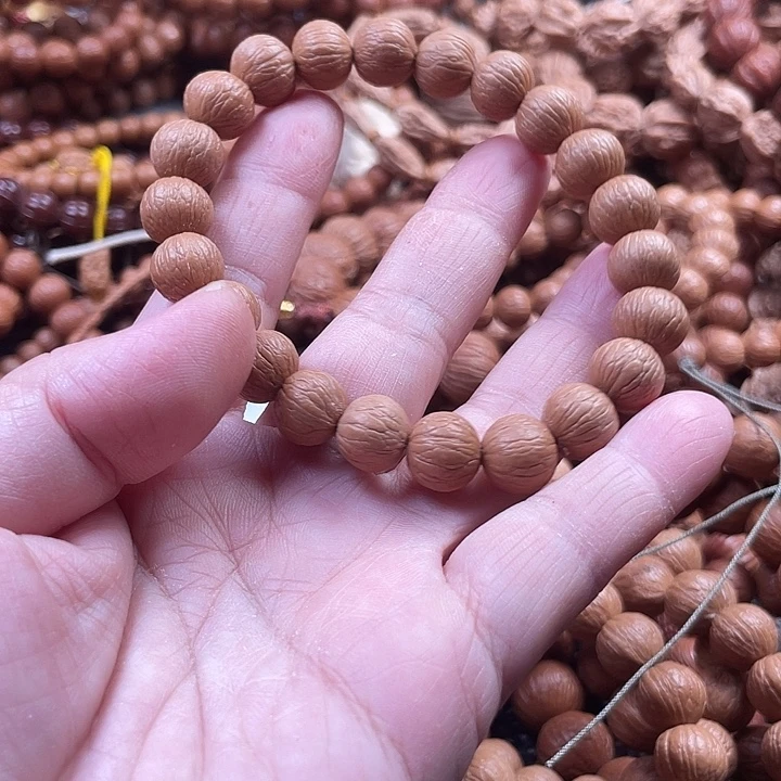 旧***风猴头核桃手串911原皮磨盘风羽