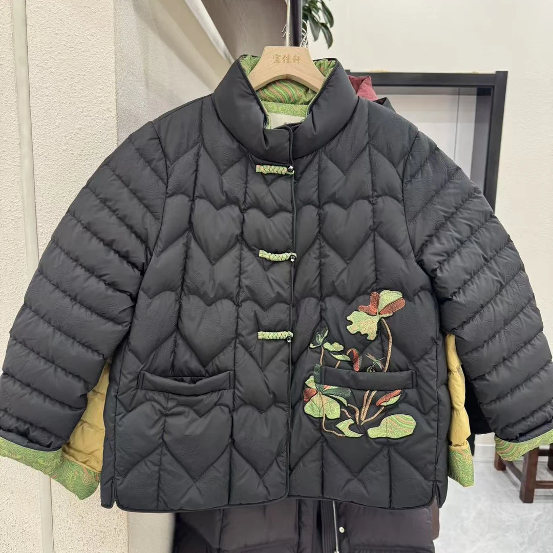 2025冬季新款6703立领短款刺绣外套