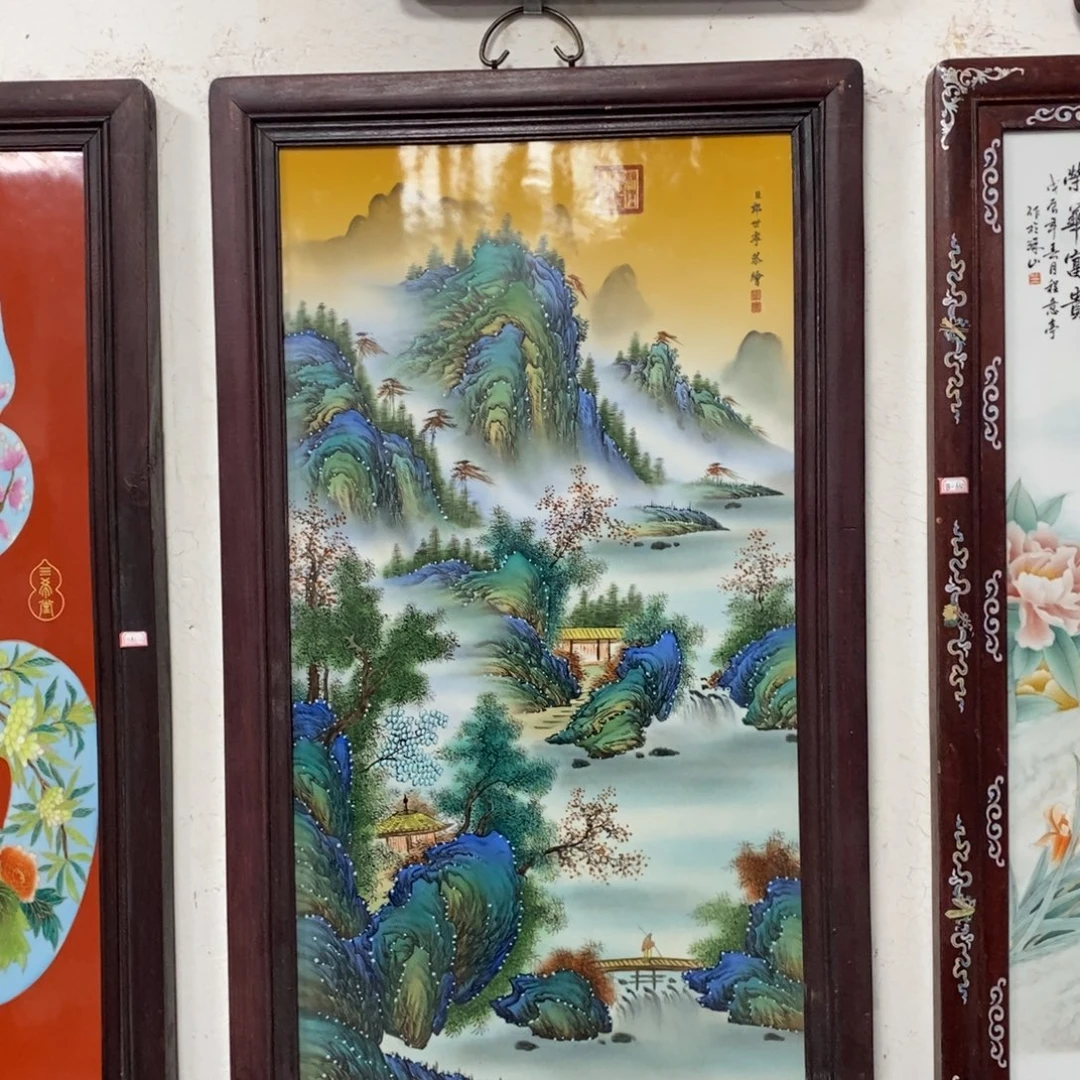 瓷90*52*1景德镇瓷板画柴窑烧制