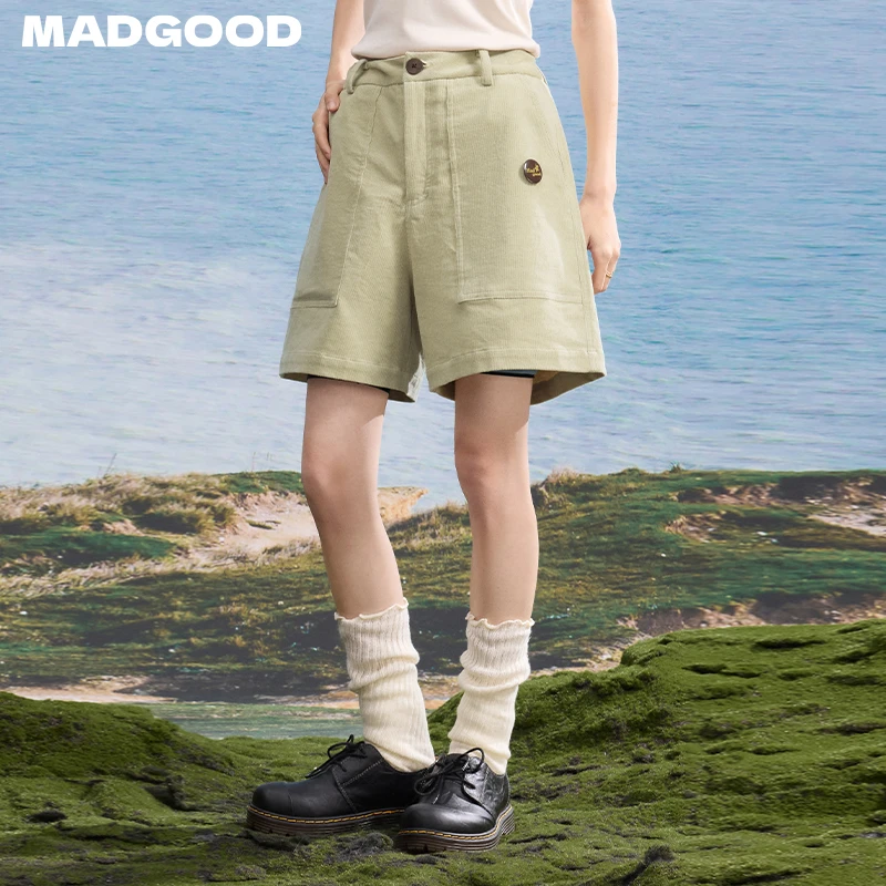 madegood马得工地日系夏季细坑条基础口袋4分短裤MDGDDK252146
