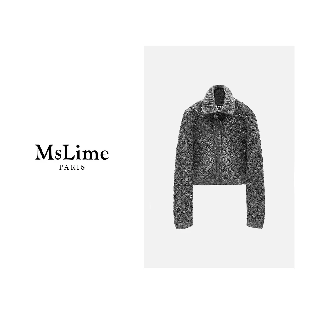 王嬛嬛MsLime 【鱼网鸿离】100绵羊毛高领网格毛衫HD2C1131