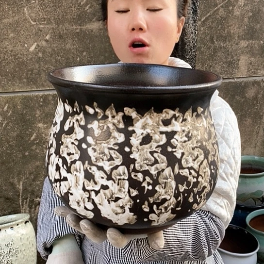 紫砂花盆正品口25高22