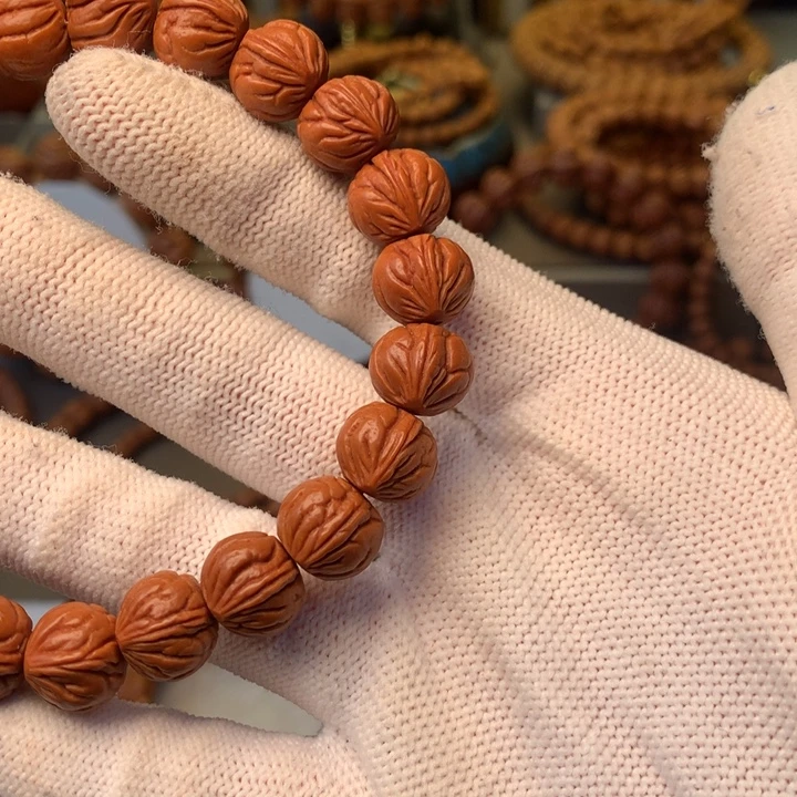 海***沙手串桃核秦岭龙纹