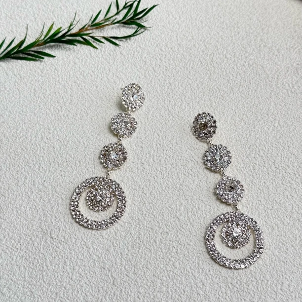 铜合金合成锆石耳饰 气质个性扫肩耳钉bp1945