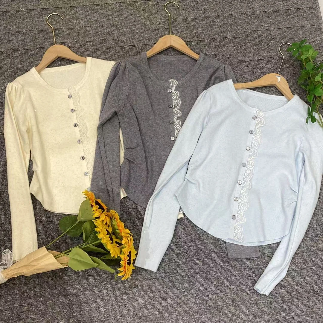 9023春季百搭时尚长袖气质针织衫（衣长48cm左右）