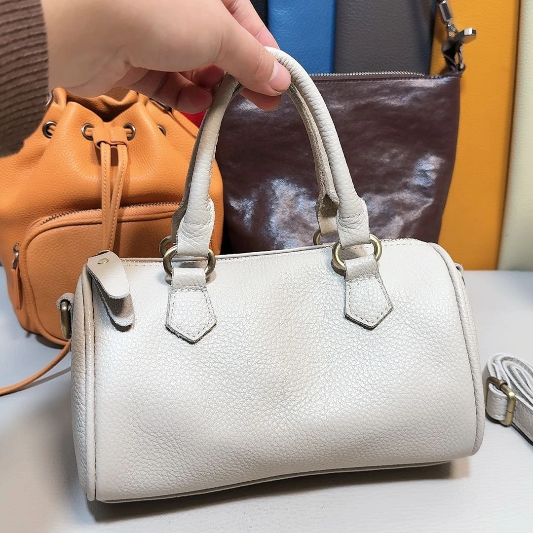 头层牛皮米白色真皮