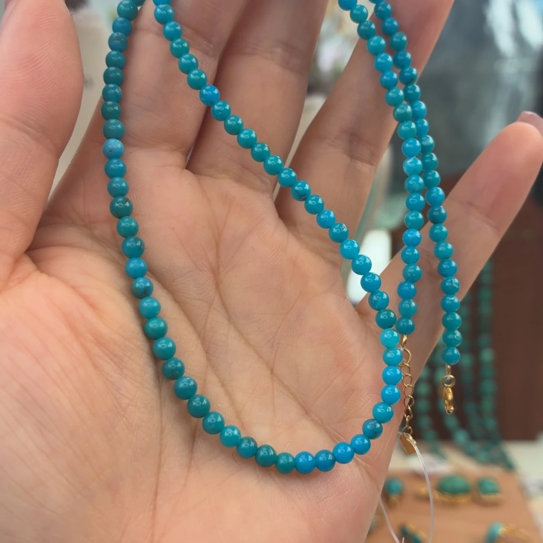 绿松石18K金镶嵌颈饰