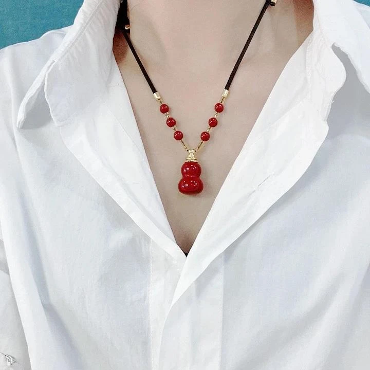 【原厂直发】珠砂葫芦时尚百搭休闲款紫金色葫芦锁骨链Q