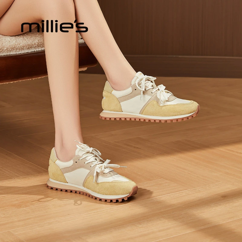 妙丽平底阿甘鞋女2025新款春秋软底复古德训鞋低帮旅游运动休闲鞋