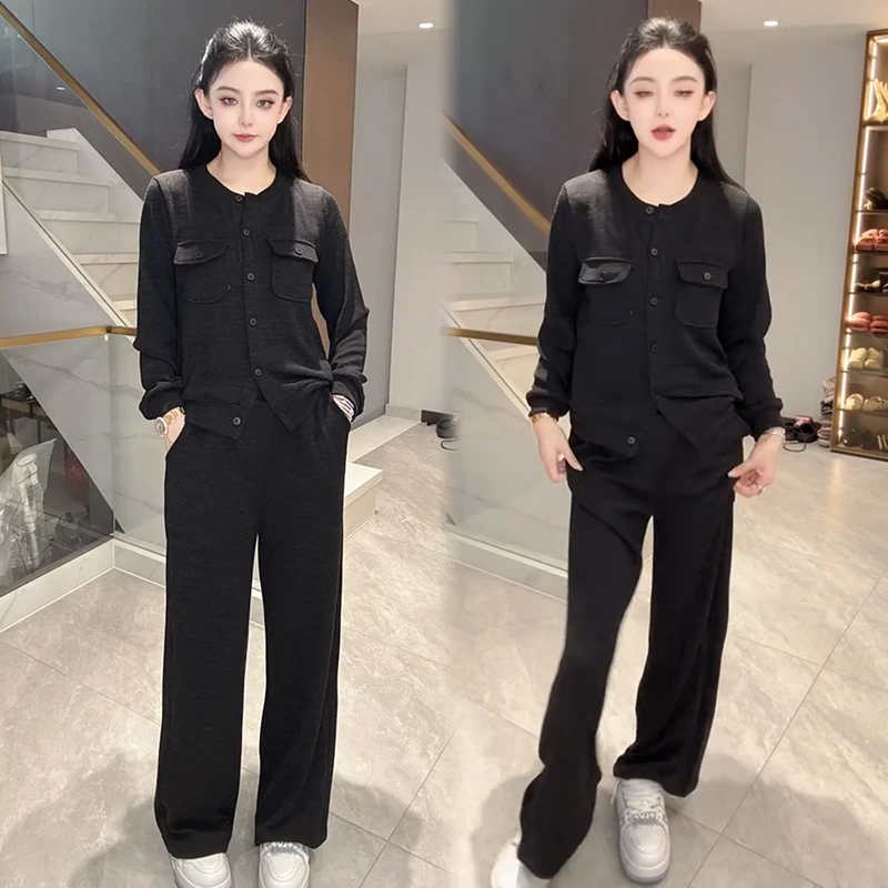 2025秋季新款时尚显瘦气质网红高档洋气女高级百搭宽松大码两件套