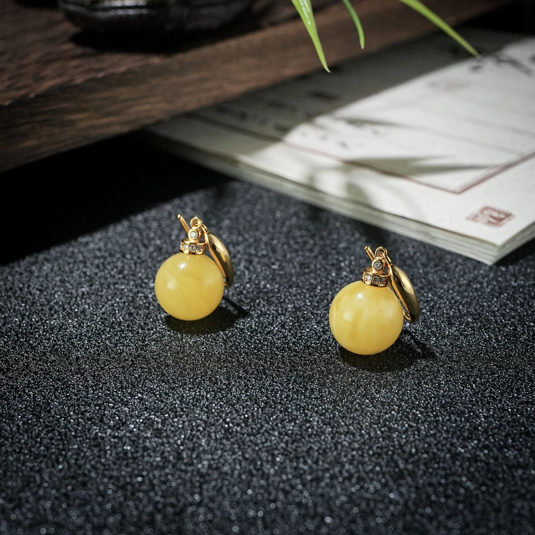 天然蜜蜡耳饰  YC1260111