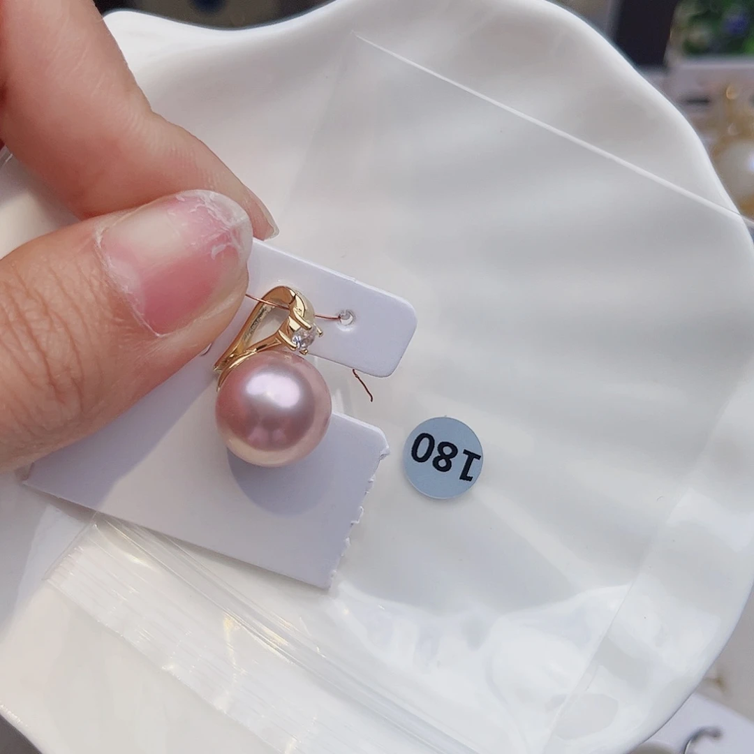 银S925镶嵌淡水珍珠耳饰