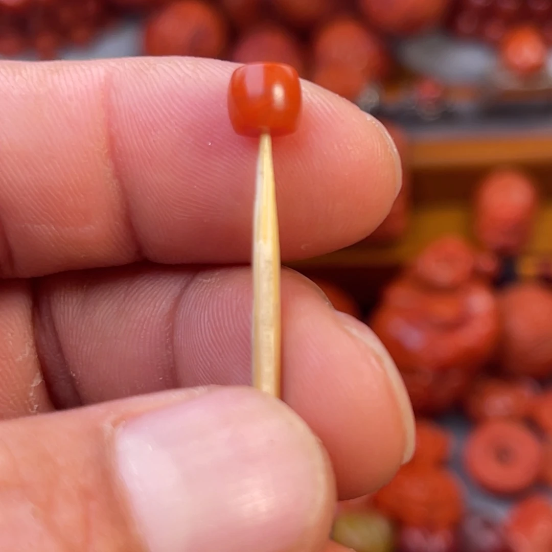 南红玛瑙瓦西精工柿子直切单珠宽6mm➕未镶嵌