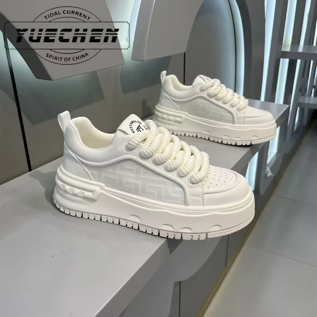 男鞋小白鞋轻奢百搭透气厚底板鞋