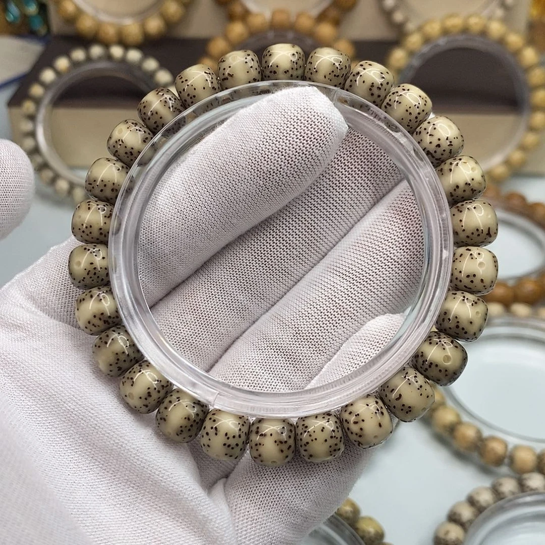 手串星月菩提9×8一物一图原生态同枝黑冰一线天福利