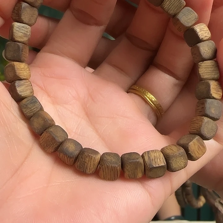 手串沉香卡6mm方糖珠单圈沉香手串