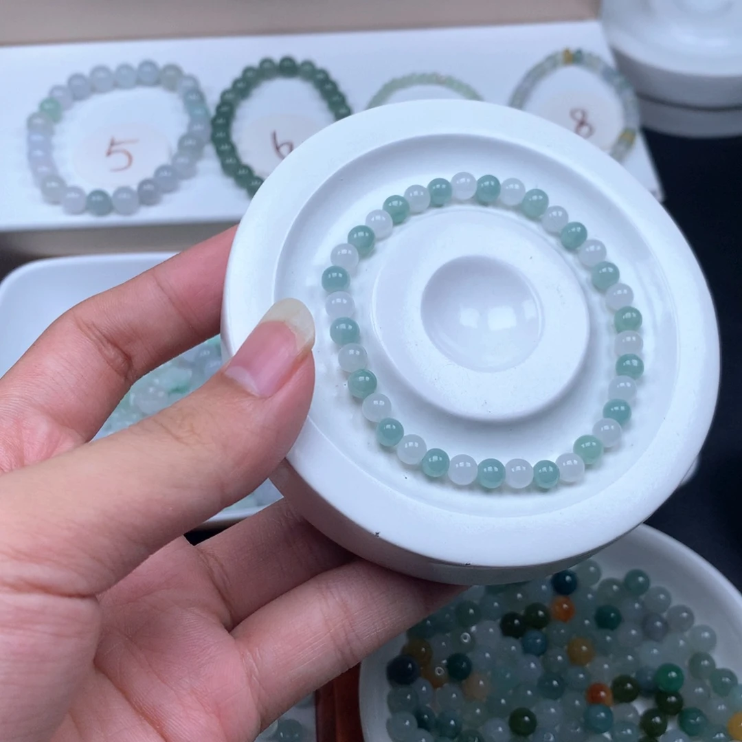 未镶嵌手链翡翠翡翠双彩卡5