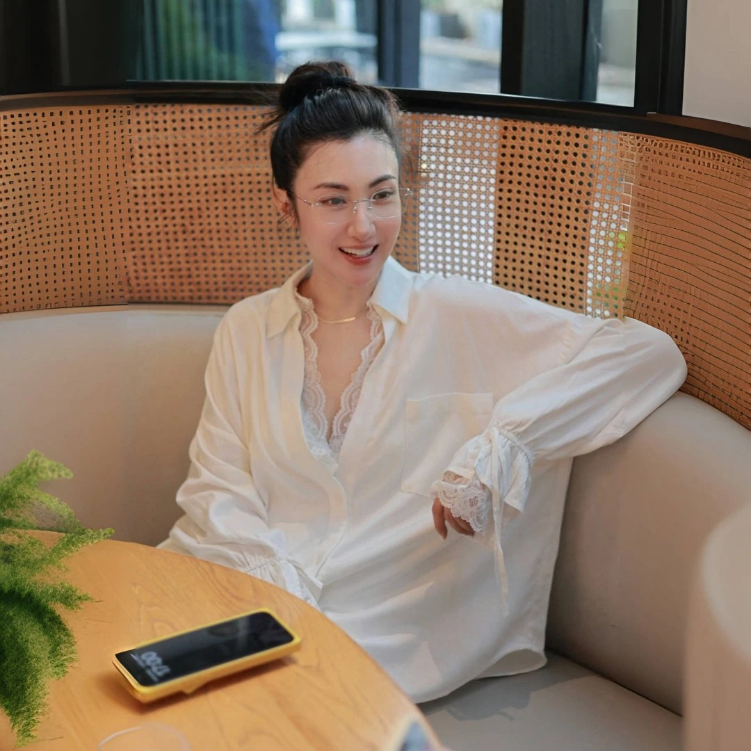 EAZMOL新款棉麻蕾丝拼接假两件可外穿家居服套装女柔软透气睡衣