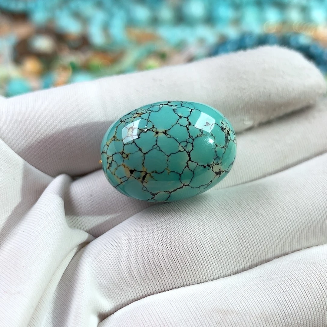 绿松石18K金镶嵌珠宝奇石