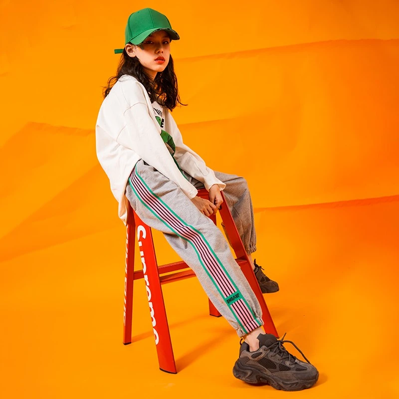 女童运动秋冬款儿童长裤卫裤宽松中女大童运动裤12到15岁初中版