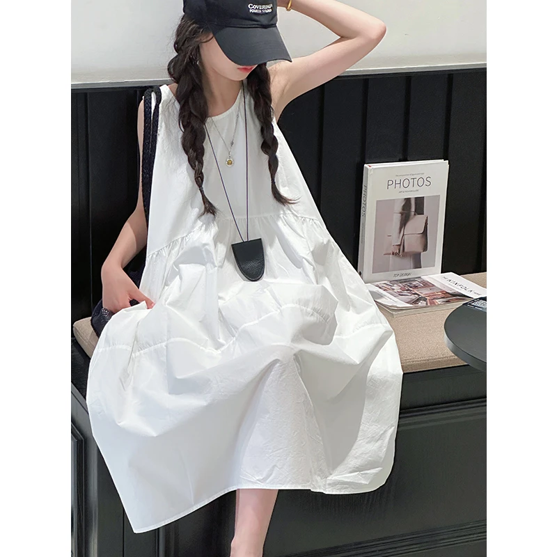 K29026韩系简约女童连衣裙2025夏装新款儿童洋气背心裙子气质长裙