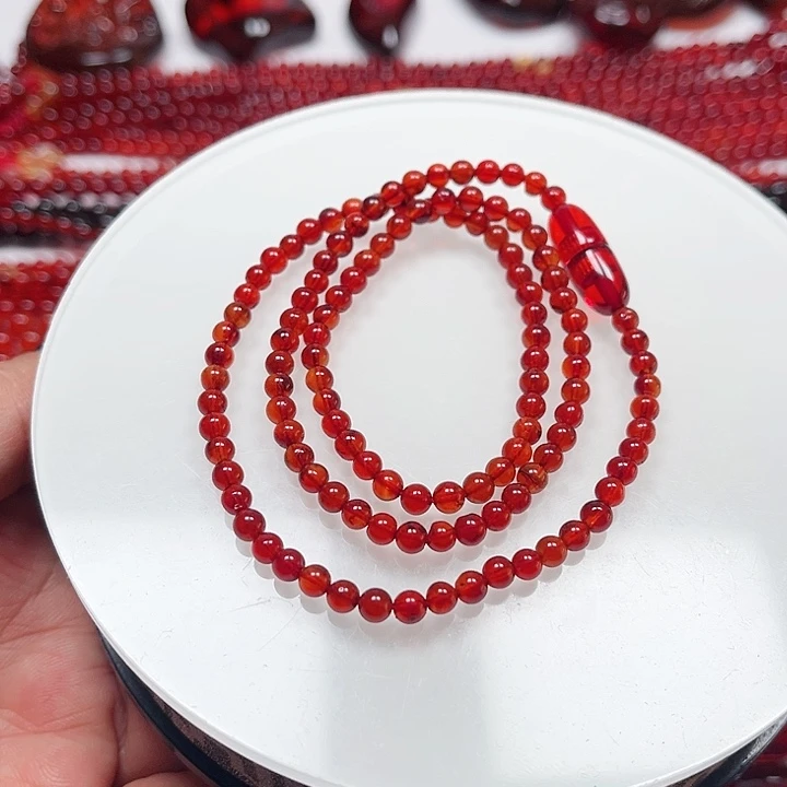 血珀颈饰未镶嵌天然血珀项链，规格4