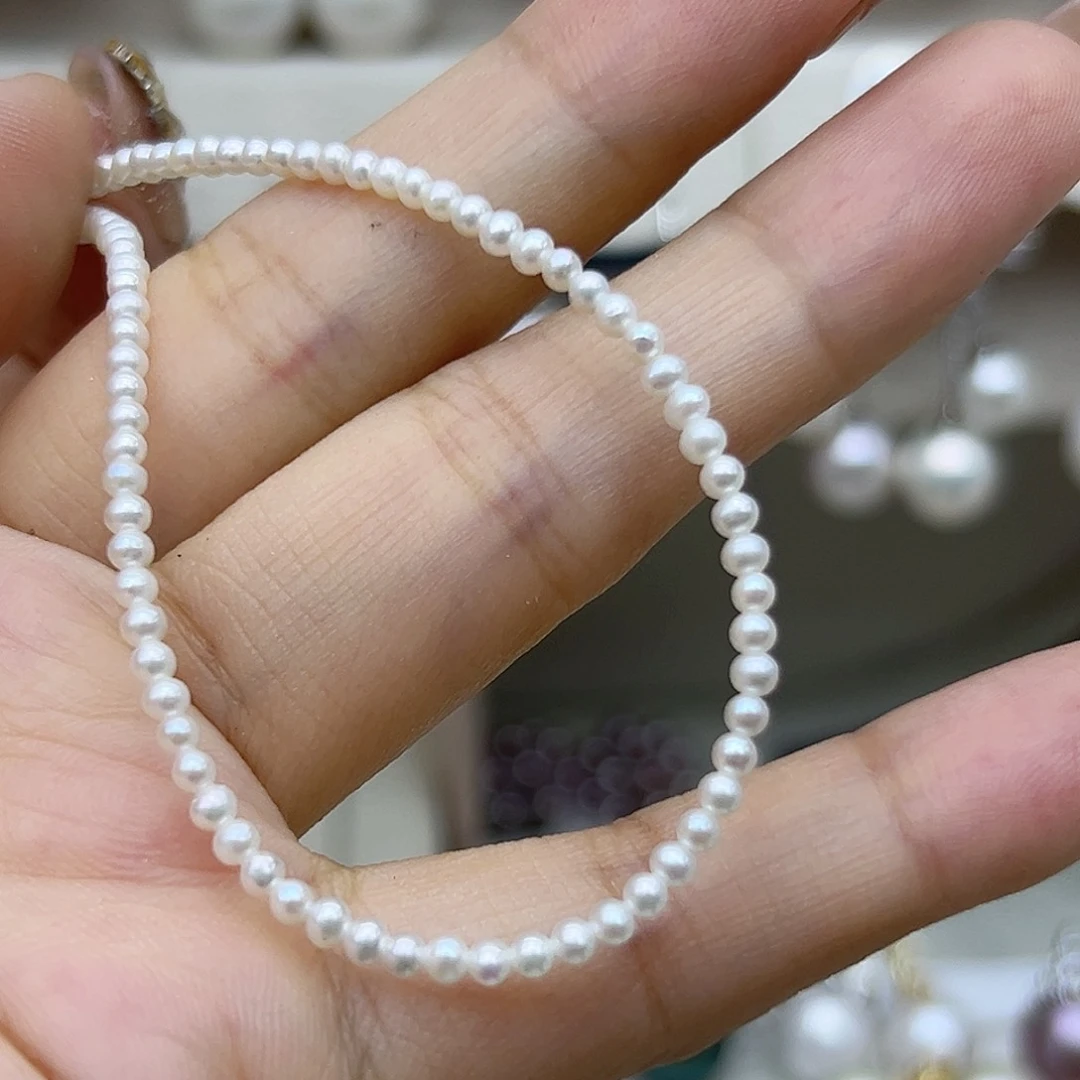 戒指银S925镶嵌淡水珍珠零**子