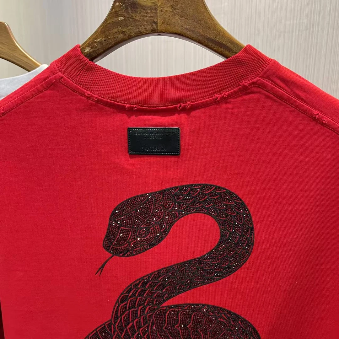 4号蛇年限定400克重男女同款潮牌T恤宽松