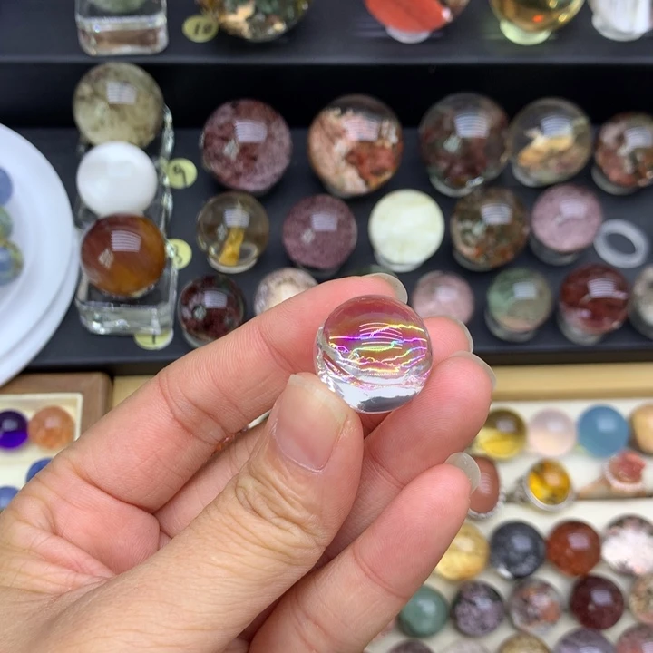 水晶手链未镶嵌?****?白水晶七彩打孔不退不换