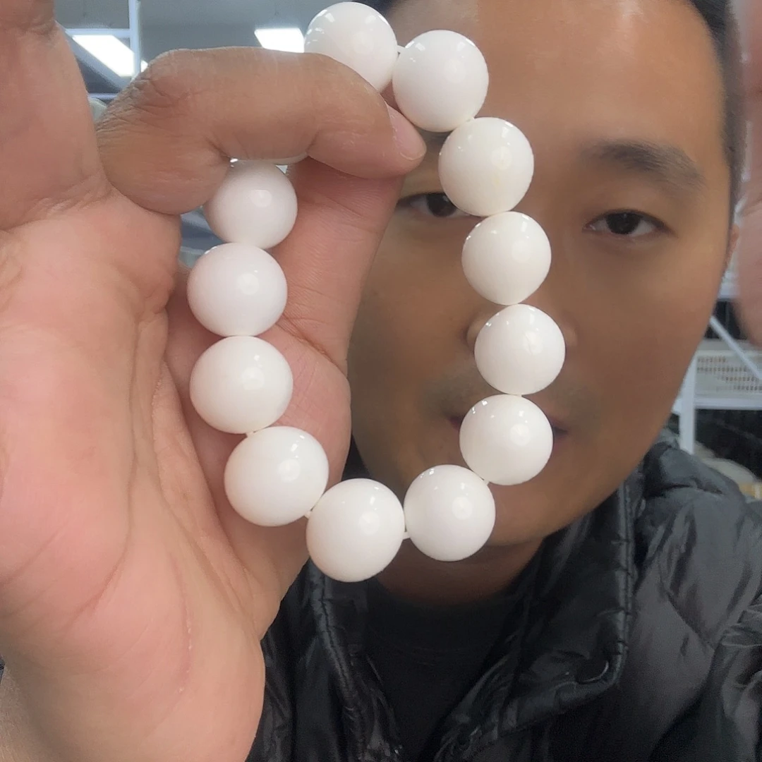白玉菩提把件16白珠子
