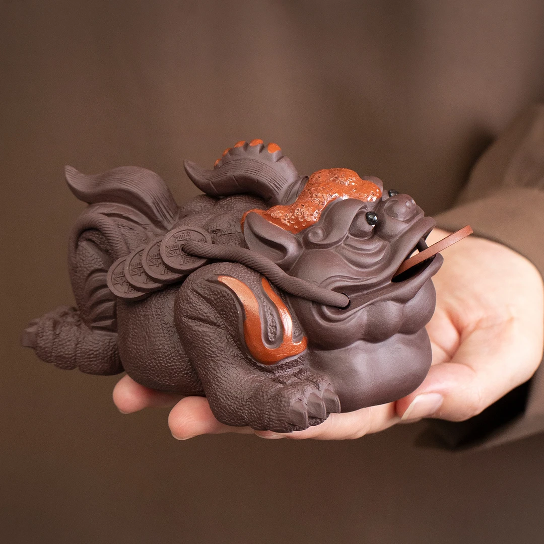 紫砂茶宠摆件精品可养茶桌摆件中式茶具配件茶台装饰金蟾茶玩茶室